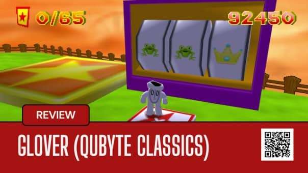 Glover (QUByte Classics) review – Main image showcasing nostalgic 3D platforming gameplay with engaging puzzles and challenges.