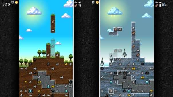 A glimpse of the Mineshaft Preview showcasing intense split-screen multiplayer mining and puzzle-solving action.