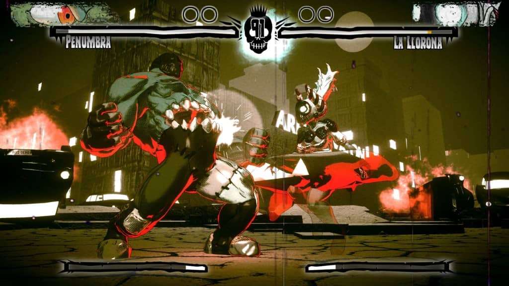 The Mostroscopy review showcases an intense battle between Pneumbra and La Llorona, highlighting the game's eerie atmosphere and fast-paced combat.