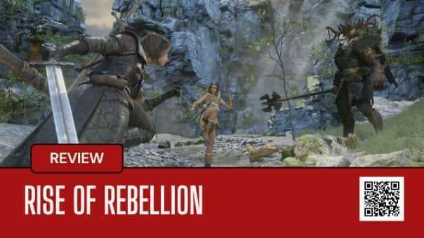 Rise of Rebellion Review – A cinematic battle scene showcasing intense combat mechanics and immersive 3D action-adventure gameplay.