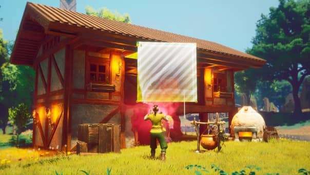 RuneScape: Dragonwilds review – Constructing a shelter in Ashenfall, showcasing the building mechanics and survival strategies.