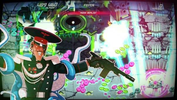 A dramatic moment in the SHINORUBI review, featuring a main boss avatar appearing on screen before an intense battle.