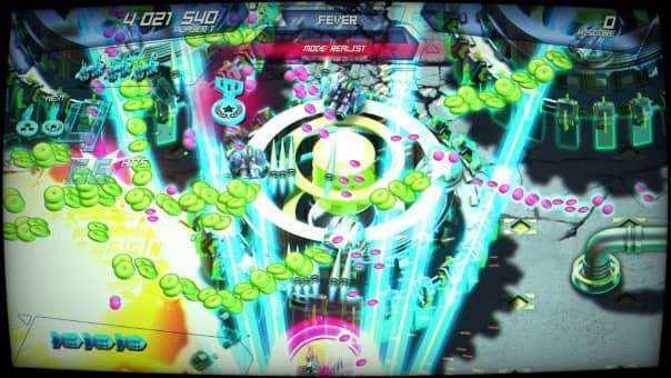 A chaotic bullet hell moment in the SHINORUBI review, showcasing intense enemy patterns and dazzling projectile effects.