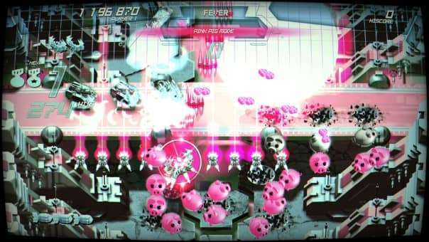 A dynamic in-game shot from the SHINORUBI review, showcasing Pink Pig Mode where players chase elusive pigs for high scores.
