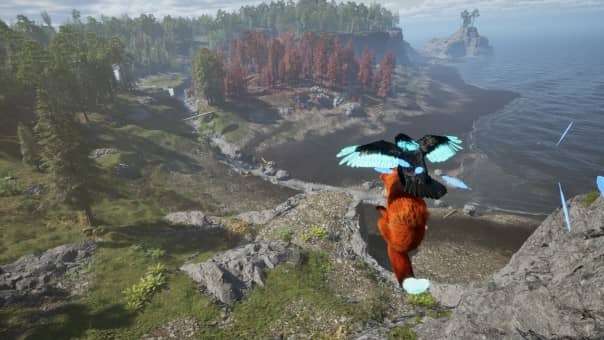 A breathtaking moment in the Spirit of the North 2 review, as the fox soars across vast landscapes in the crow’s embrace.