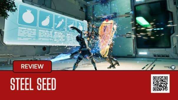 Steel Seed Review main image showcasing a cybernetic world with stealth-based gameplay and immersive sci-fi visuals.