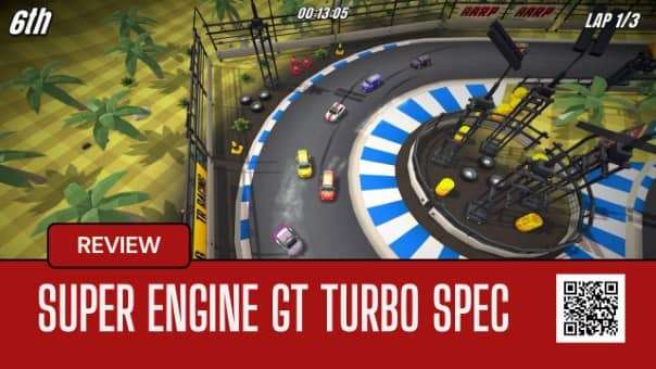 A dynamic racing scene from the Super Engine GT Turbo Spec review, highlighting high-speed action and stunning visuals.