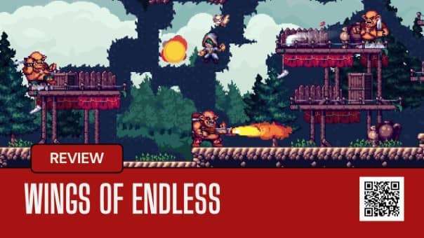 A stunning pixel-art action scene from the Wings of Endless review, highlighting its dynamic combat and exploration.