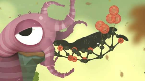 World Of Goo 2 Review – Goo balls forming a structure from a monster’s mouth, highlighting the game’s inventive puzzle mechanics and fluid physics.