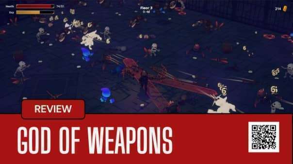 Enemies swarm the player in God of Weapons, highlighting the intense roguelike battle mechanics.