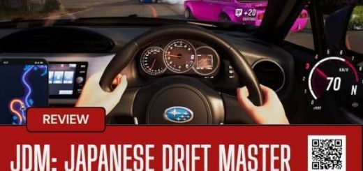 A dynamic scene from the JDM: Japanese Drift Master review, showcasing high-speed drifting in a stunning open-world setting.