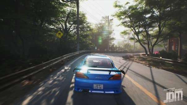 A Nissan Silvia expertly navigating a corner in the JDM: Japanese Drift Master review, highlighting precision drifting mechanics.