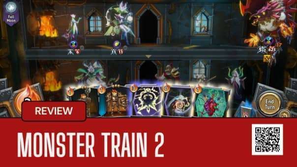A dynamic scene from the Monster Train 2 review, highlighting its strategic deckbuilding gameplay.