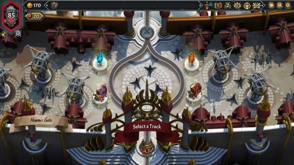 The starting map in the Monster Train 2 review, displaying the initial route and strategic choices for a new run.