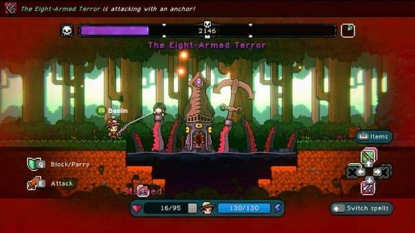 A climactic big boss encounter in the Nice Day for Fishing review, capturing the game’s surprising combat intensity.