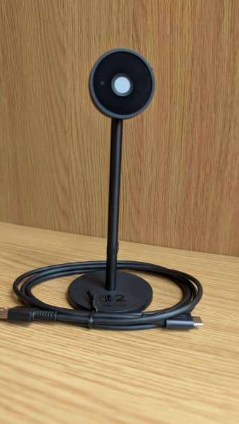 A close-up of the Nintendo Switch 2 Camera with the shutter closed, showcasing its protective cover design.