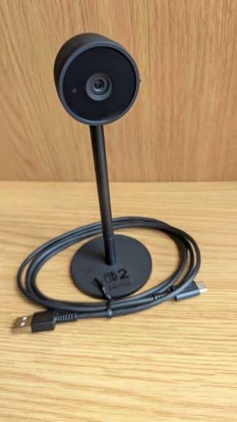 The Nintendo Switch 2 Camera with the shutter closed, emphasizing its compact and minimalist exterior.