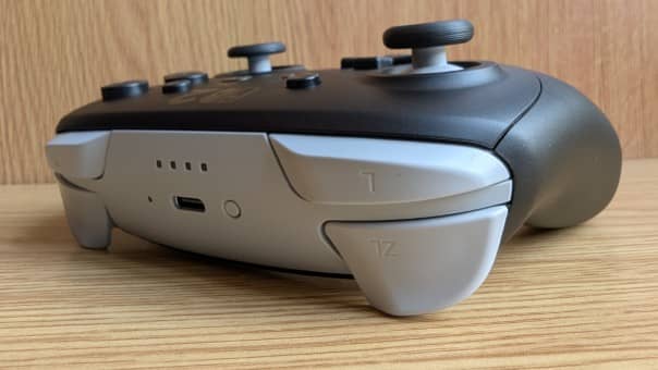 A close-up of the left shoulder buttons on the Nintendo Switch 2 Pro Controller, featured in our review.