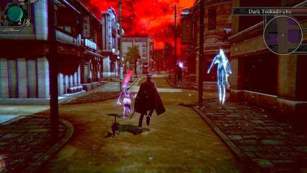 Raidou ventures through the shadowy depths of the dark realm in RAIDOU Remastered: The Mystery of the Soulless Army, evoking supernatural intrigue.