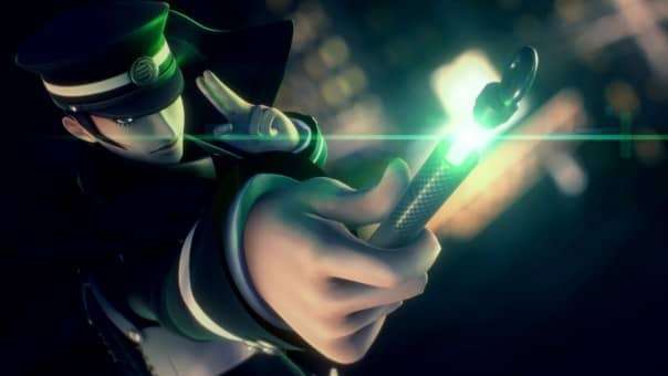 A commanding close-up of Raidou in RAIDOU Remastered: The Mystery of the Soulless Army, exuding calm determination and retro style.