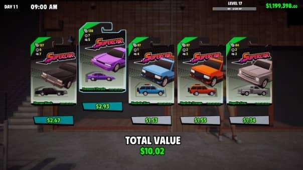 A blind box results screen from the Supercar Collection Simulator review, showing newly unlocked cars.