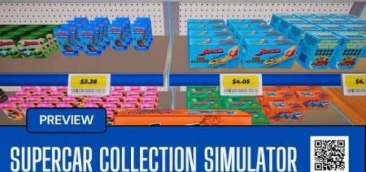 A dynamic race scene featured in the Supercar Collection Simulator review, highlighting cars and customization features.