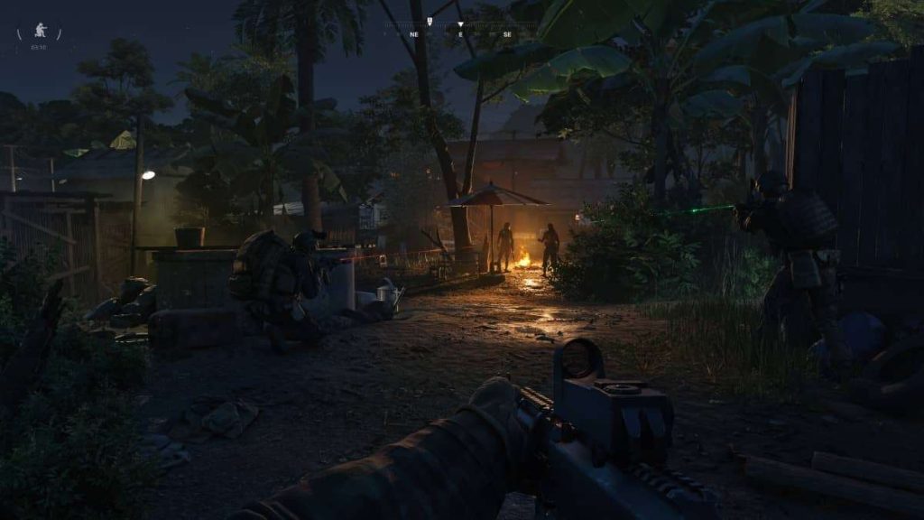 Squad in NVGs surveys terrain during a tense night raid in our Gray Zone Warfare review.
