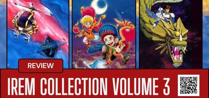 Box art for Mr. Heli, Mystic Riders, and Dragon Breed in Irem Collection Volume 3, highlighting the retro arcade trio.