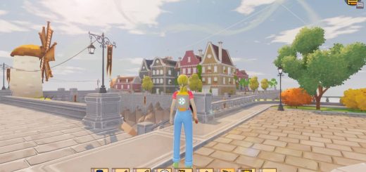 Main character in Beaten Path overlooking the newly discovered town in this early gameplay moment.