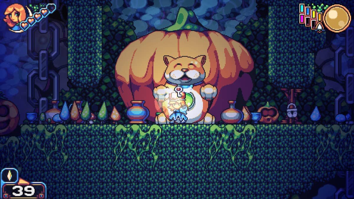 Player interacting with a glowing checkpoint statue in Candylands Journey, marking progress in the vibrant candy world.