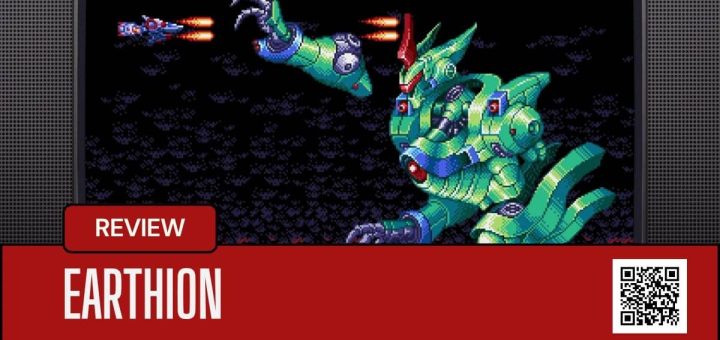 A massive boss encounter in Earthion showcasing its vibrant arcade shooter presentation and retro gameplay intensity.