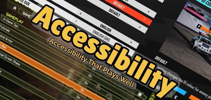 Hero image for the main game accessibility guide section with the text "Accessibility"