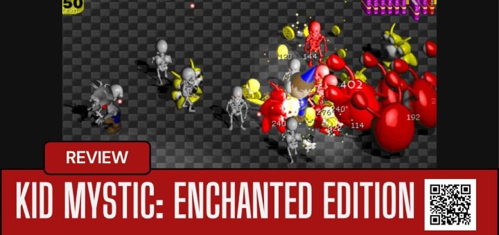 Kid Mystic: Enchanted Edition challenge mode showing the player overwhelmed by a chaotic enemy swarm.
