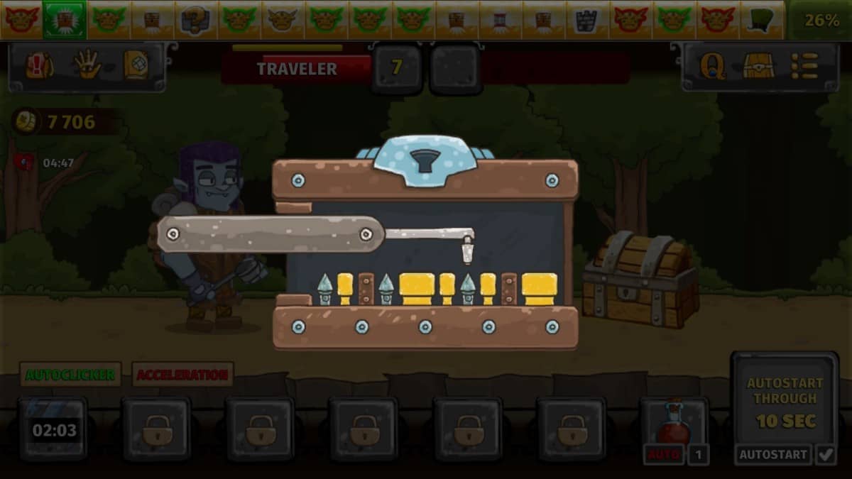 Lockpicking in Let's Journey challenges players to stop the needle on gold zones or risk failure and missed rewards.
