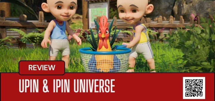 Upin and Ipin joyfully catching a chicken in Upin & Ipin Universe, showing the playful kampung adventure at its heart.