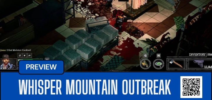 A tense lab encounter in Whisper Mountain Outbreak showing scattered supplies and eerie silence before combat erupts.