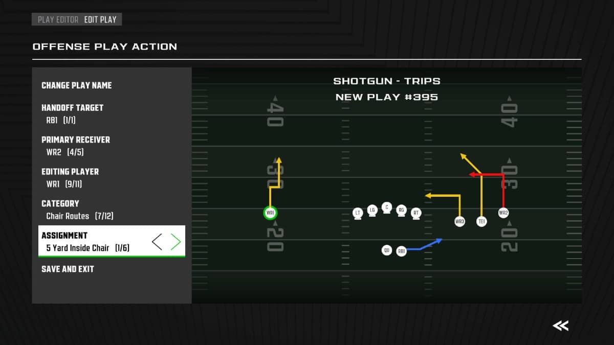 Axis Football 2026 playbook editor screen showing custom formations and play adjustments.