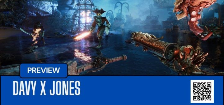 Intense skeleton battle in DAVY x JONES featuring the captain’s gun and melee hook in full action.