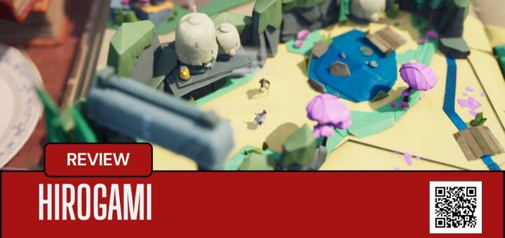 Aerial view of Hirogami’s world map with the main character exploring its vibrant papercraft landscapes.