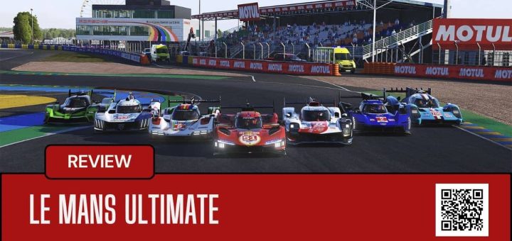A sunny day on the Le Mans Ultimate circuit showing a detailed lineup of hypercars in full racing formation.
