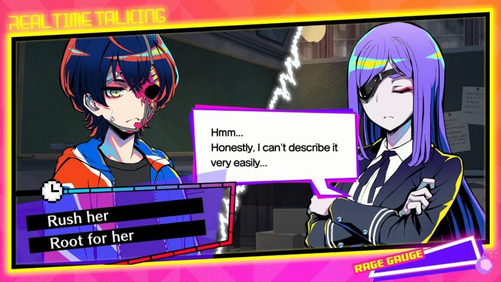 A dynamic in-game conversation between two Shuten Order characters, showcasing the natural dialogue flow and visual style.
