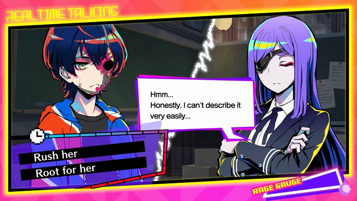 A dynamic in-game conversation between two Shuten Order characters, showcasing the natural dialogue flow and visual style.