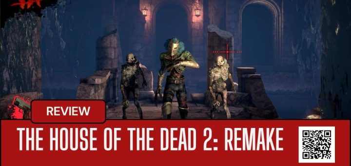 Three undead enemies from THE HOUSE OF THE DEAD 2 Remake, including a masked zombie with wild hair flanked by skeletons
