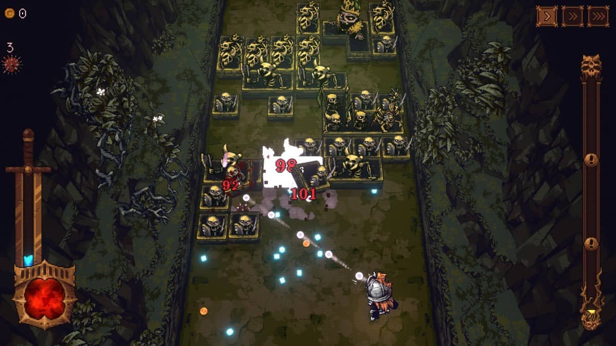 BALL x PIT gameplay showing incoming enemy blocks as the player fires bouncing balls to break through the chaos.
