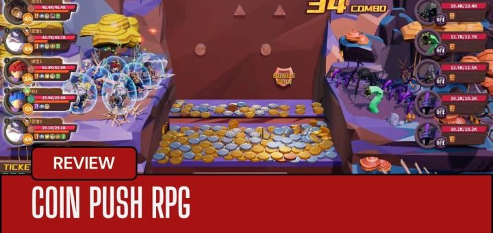 A 34-hit combo lands in Coin Push RPG, showcasing the fast-paced arcade combat and tactical coin drops.