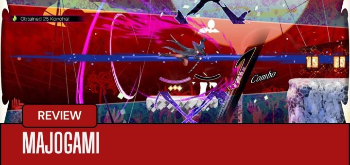 A slick mid-air combo sequence in Majogami, showcasing fast-paced combat and stylish visual flair.