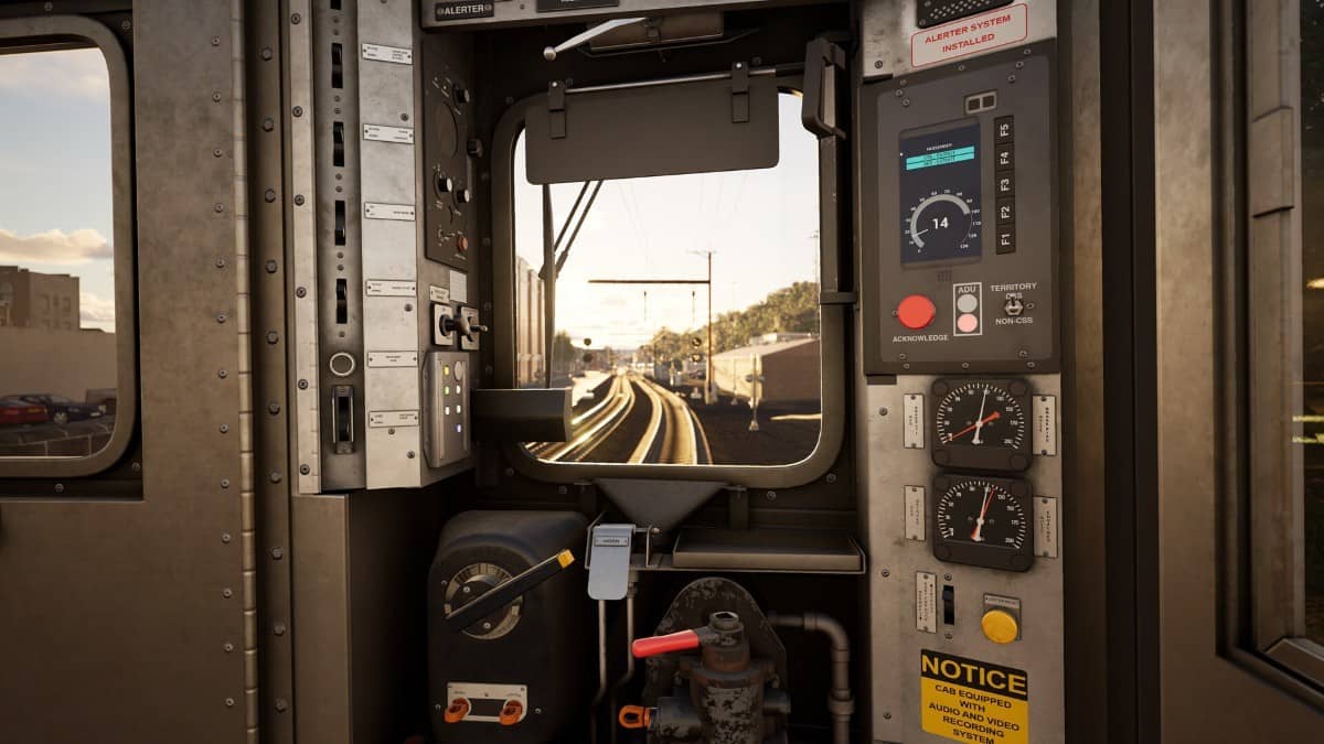Detailed in-cabin view from Train Sim World 6 showcasing authentic controls, textures, and immersive simulation fidelity.