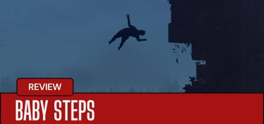 Nate ragdolls off a cliff in Baby Steps as the night sky looms, capturing the game’s chaotic physics and emotional absurdity.