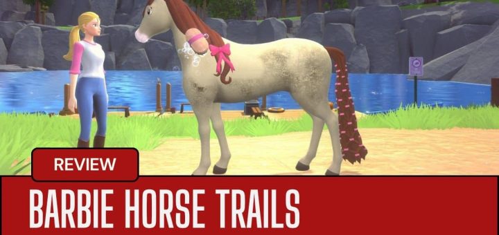 Barbie and her horse share a quiet moment in the stables, capturing the heart of Barbie Horse Trails' gentle adventure.