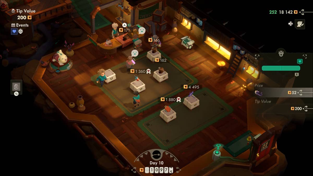 The shop in Moonlighter 2 The Endless Vault showing detailed design and interactive features